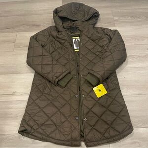 Weatherproof Quilted Brown Hooded Puffer Jacket